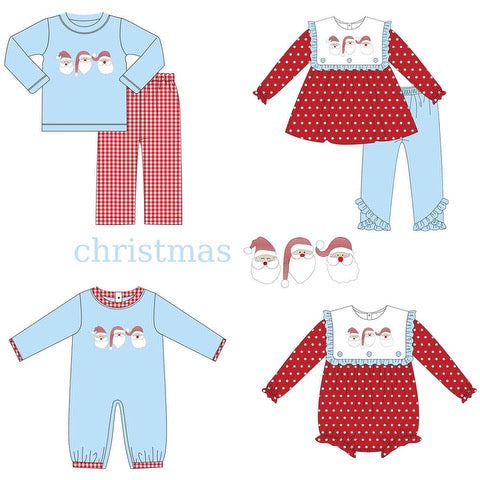 Blue and Red Santa Appliqué Collection