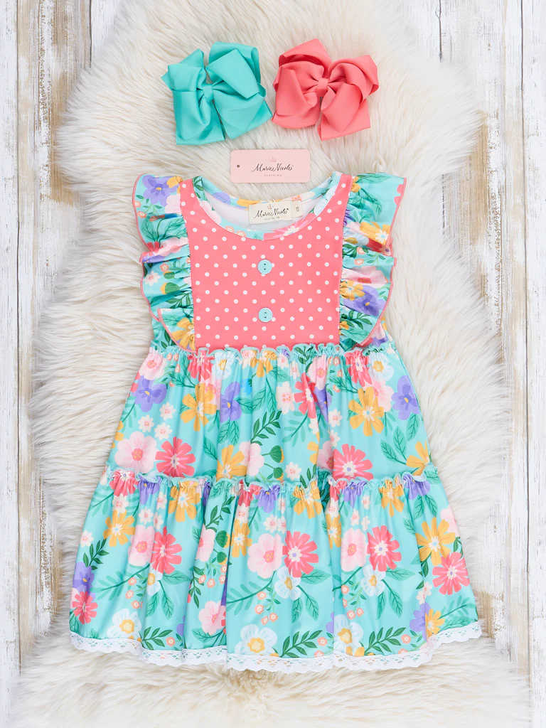 Green Garden Ruffle Dress