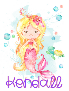 Mermaid - Blonde Hair - Graphic Tee
