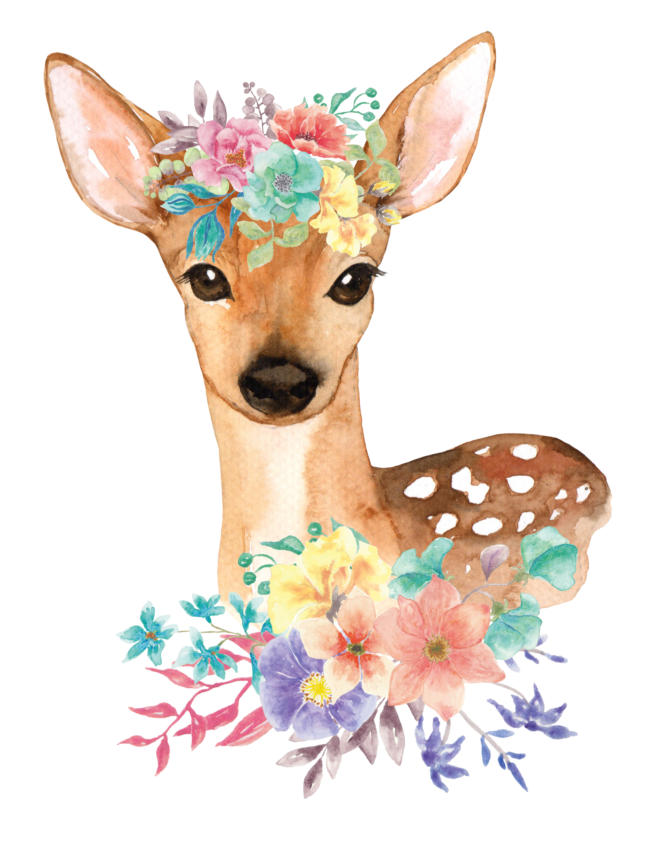 #11 Girls Floral Deer