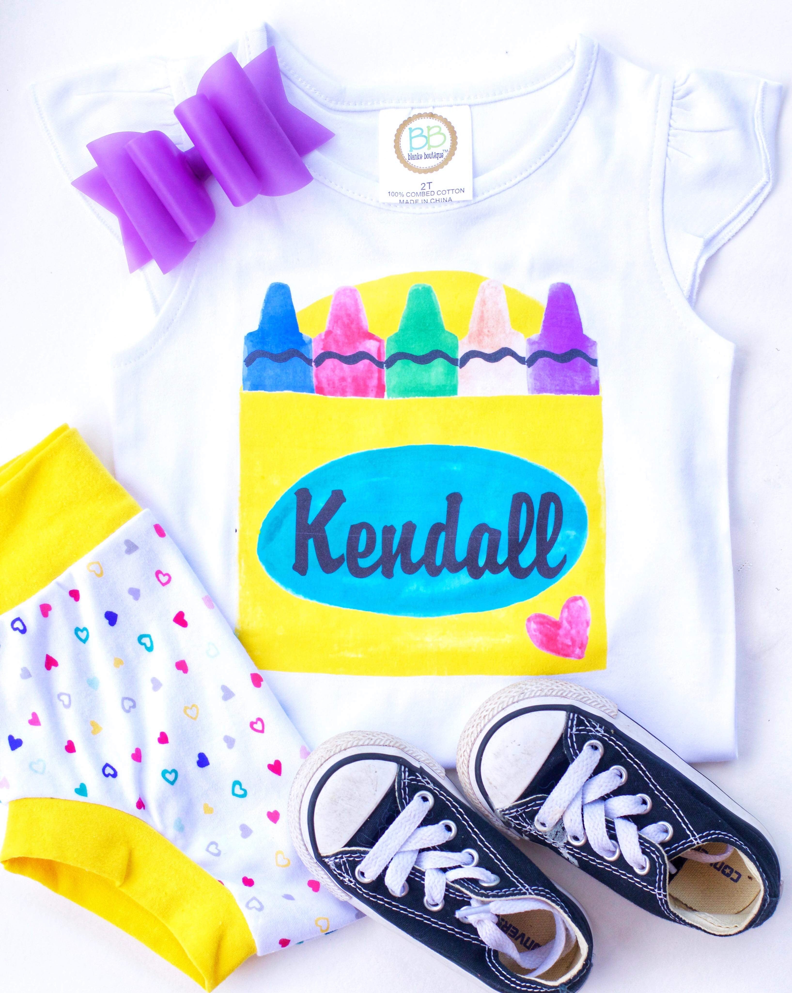 Personalized Crayon Box - Printed Tee