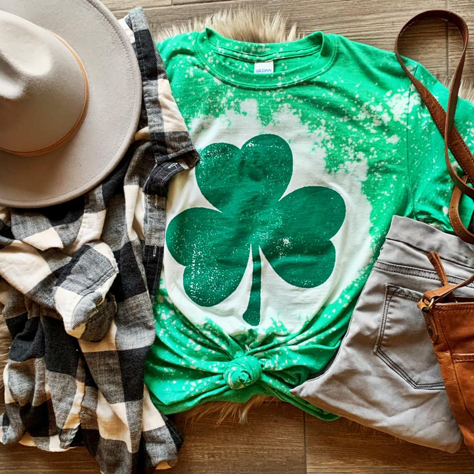 Shamrock T Shirts - {Bleached or Unbleached} Adult / Youth Graphic Tee