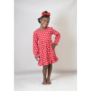 PREORDER - GOWN - RED AND WHITE POLKA DOT