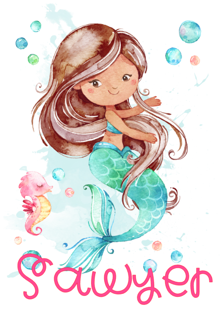 Mermaid - Brown Hair - Graphic Tee