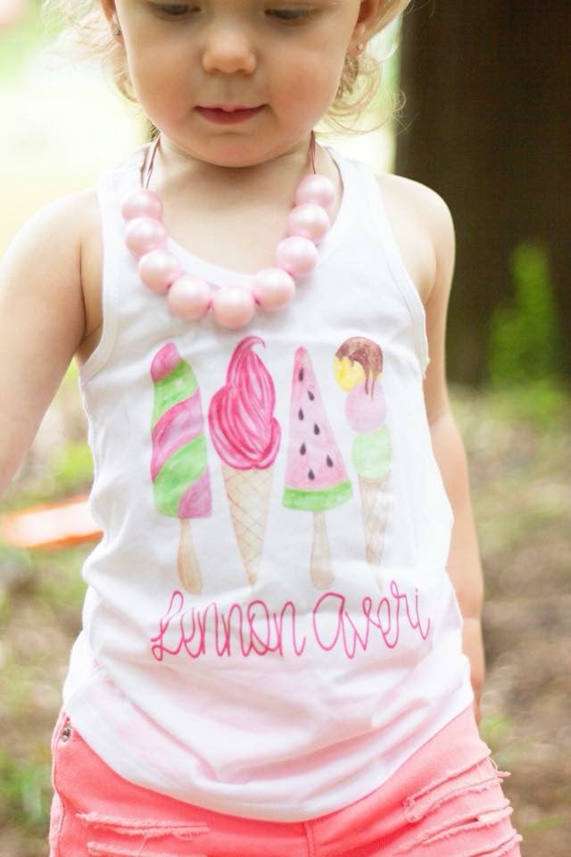 Watermelon Popsicle Tee with Name - printed tee
