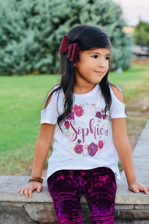 Maroon Floral Wreath - Graphic Tee