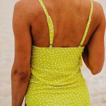 Yellow Dots-Ladies Flutter One Piece