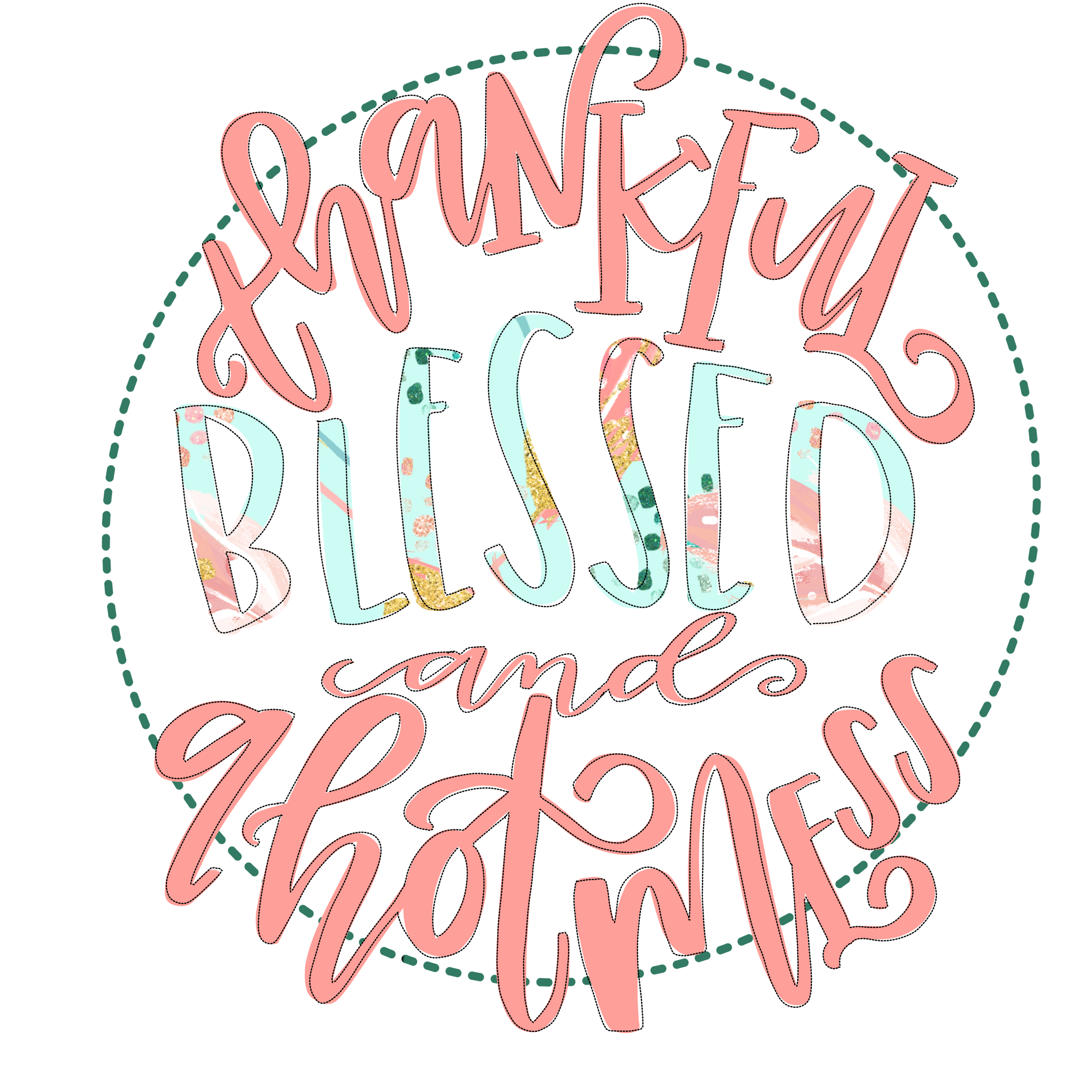 Thankful, Blessed, & a hot mess - Graphic Tee