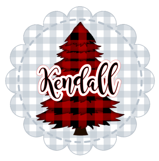 Scalloped Buffalo Plaid Christmas Tree - Personalized Tee