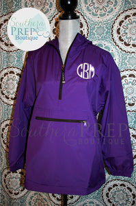 Half-Zip Monogram Rain Jacket - Windbreaker - Rain Jacket - Embroidery