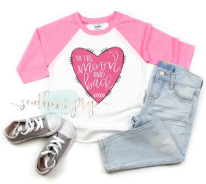 To the Moon & Back Pink Heart - Graphic Tee