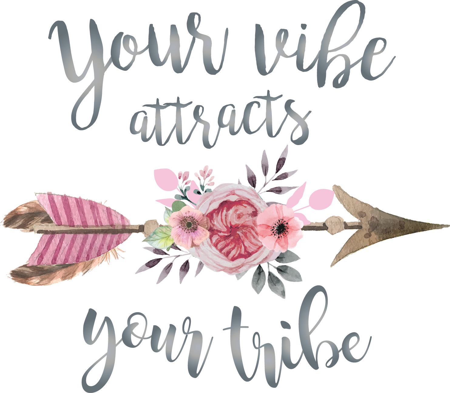 Your vibe attracts your tribe (Arrow)- Printed Tee